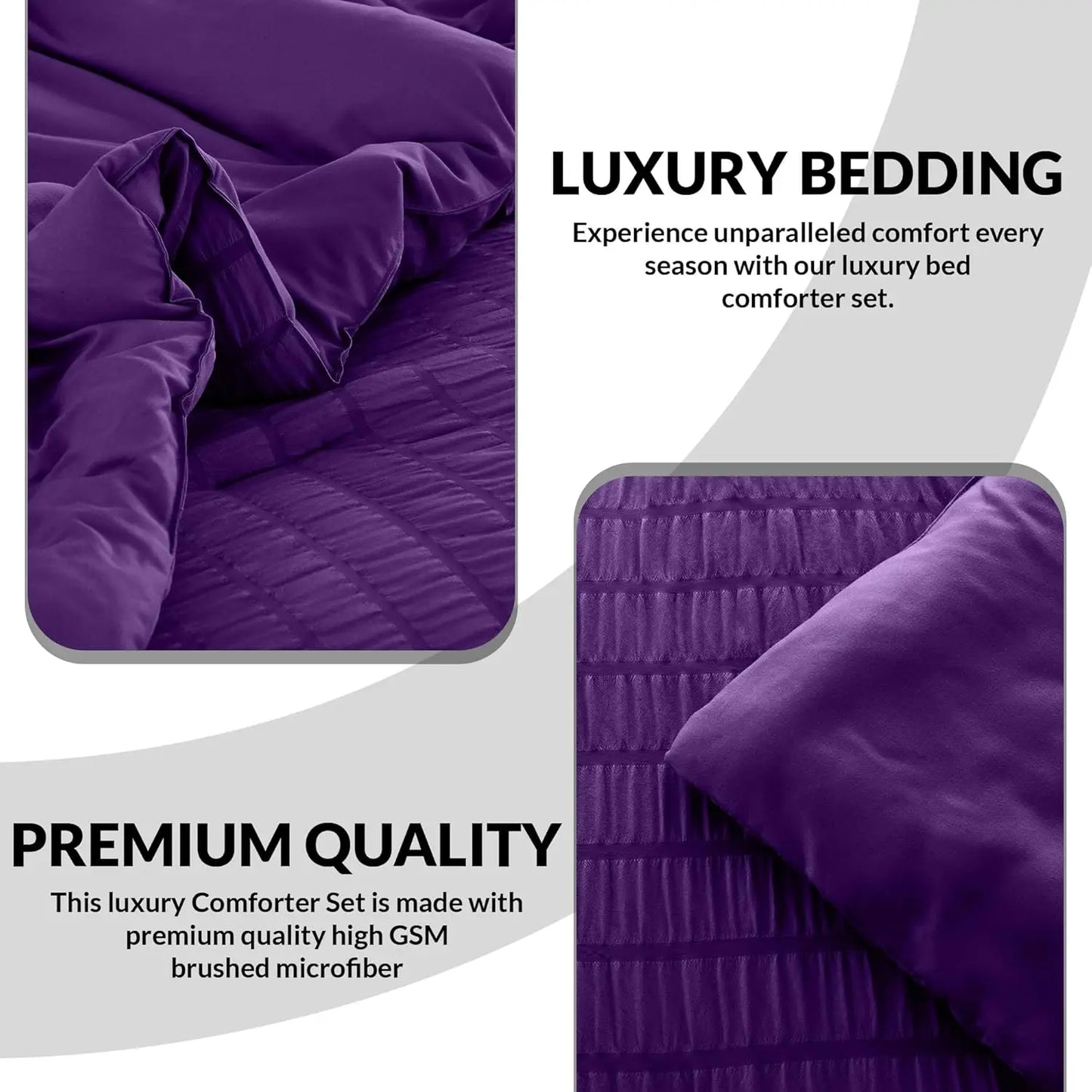 10 Piece Comforter Set, Seersucker Lightweight Comforter Set with Sheets,
