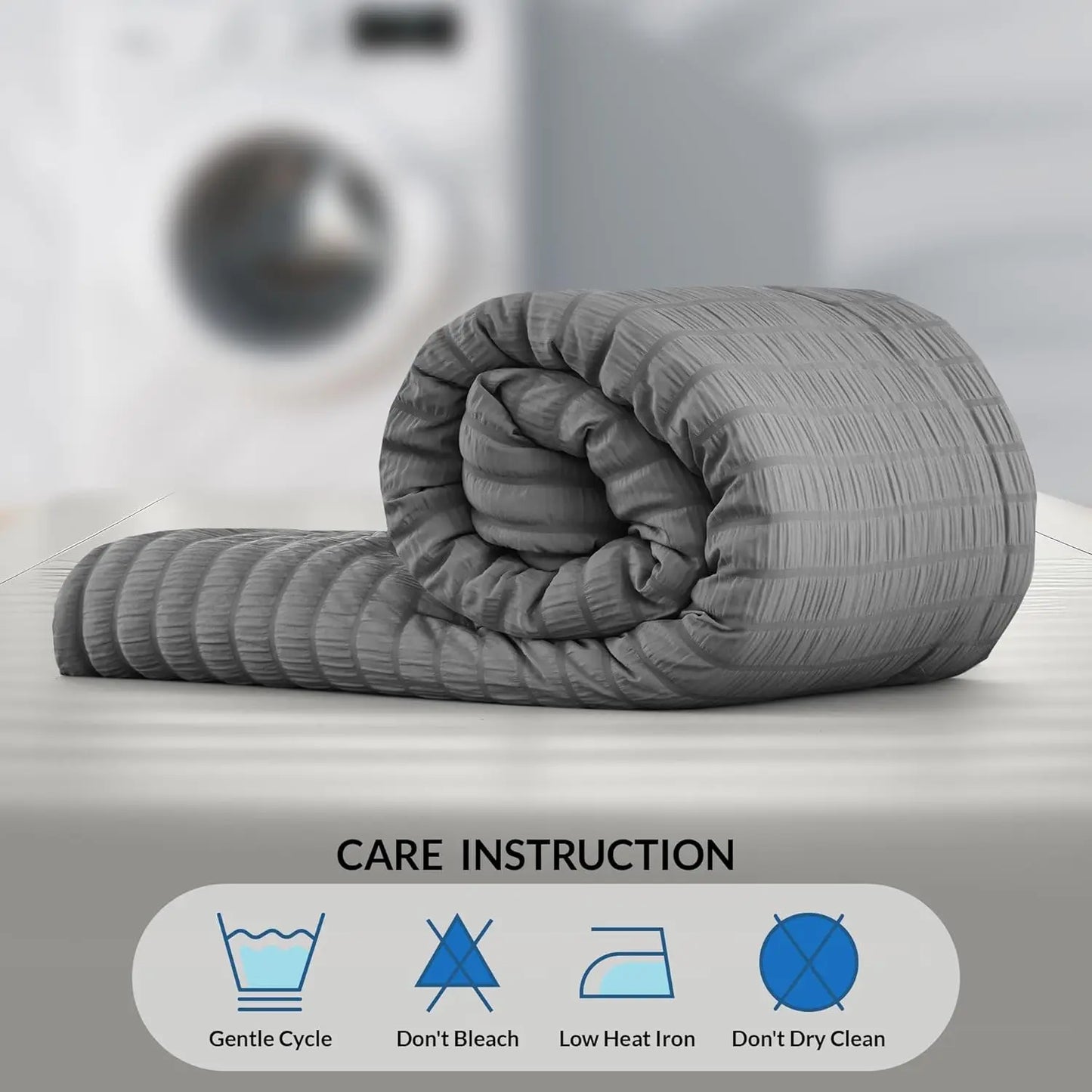 10 Piece Comforter Set, Seersucker Lightweight Comforter Set with Sheets,