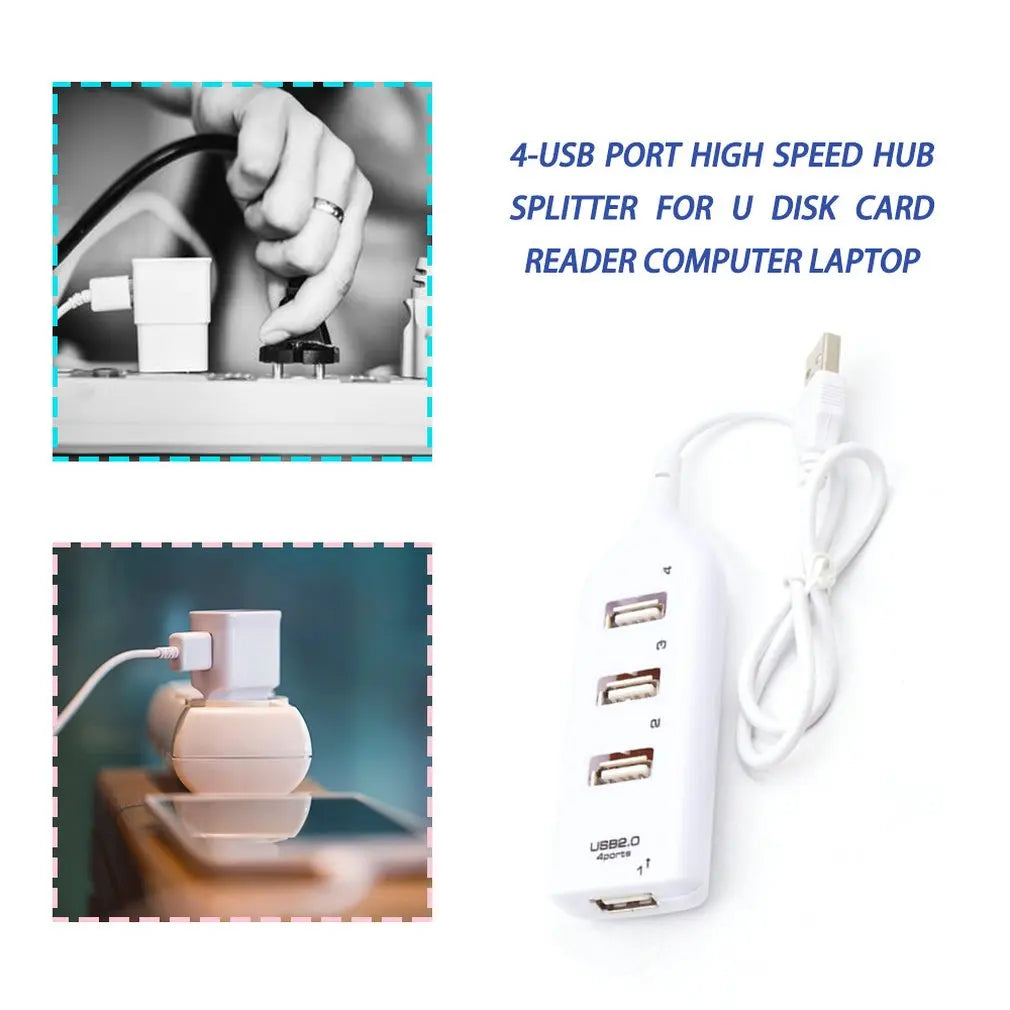 Portable 4 Port Multi USB Hub Splitter