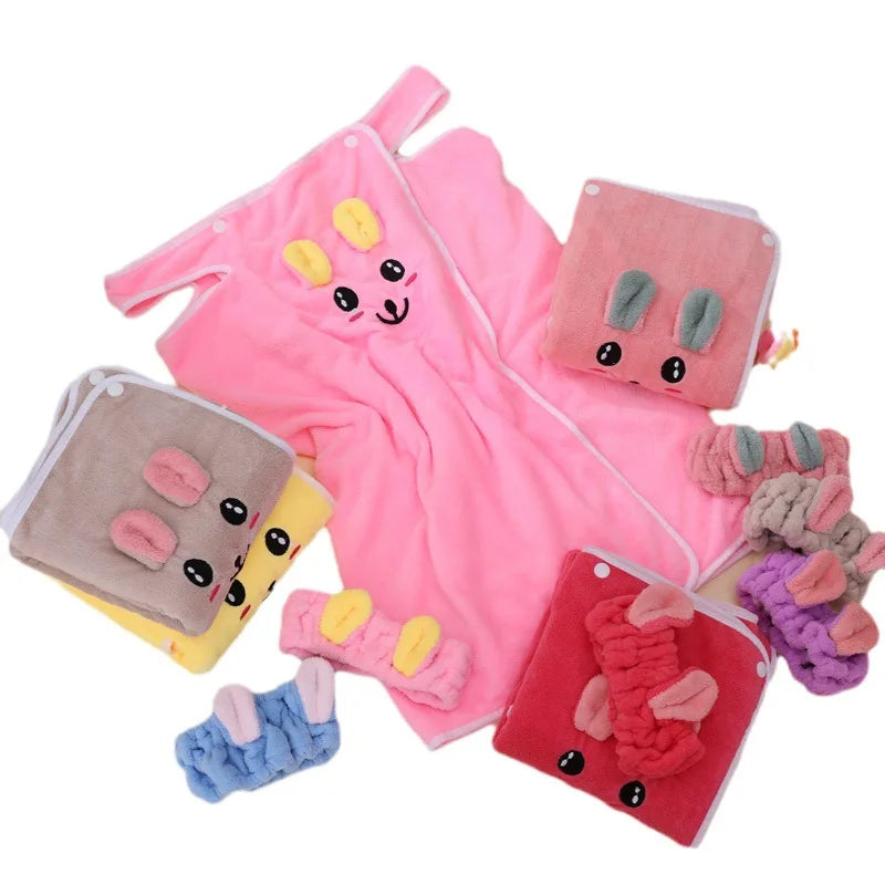 Children's Cute Cartoon Bath Towel Does Not Remove Hair