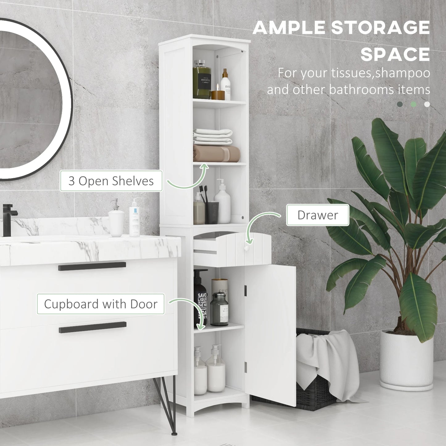 Bathroom Storage Cabinet, Free Standing Bathroom Storage