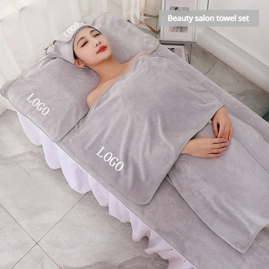 5pcs SPA Dedicated Towels Thickened Beauty Logo Bath Hair Towel