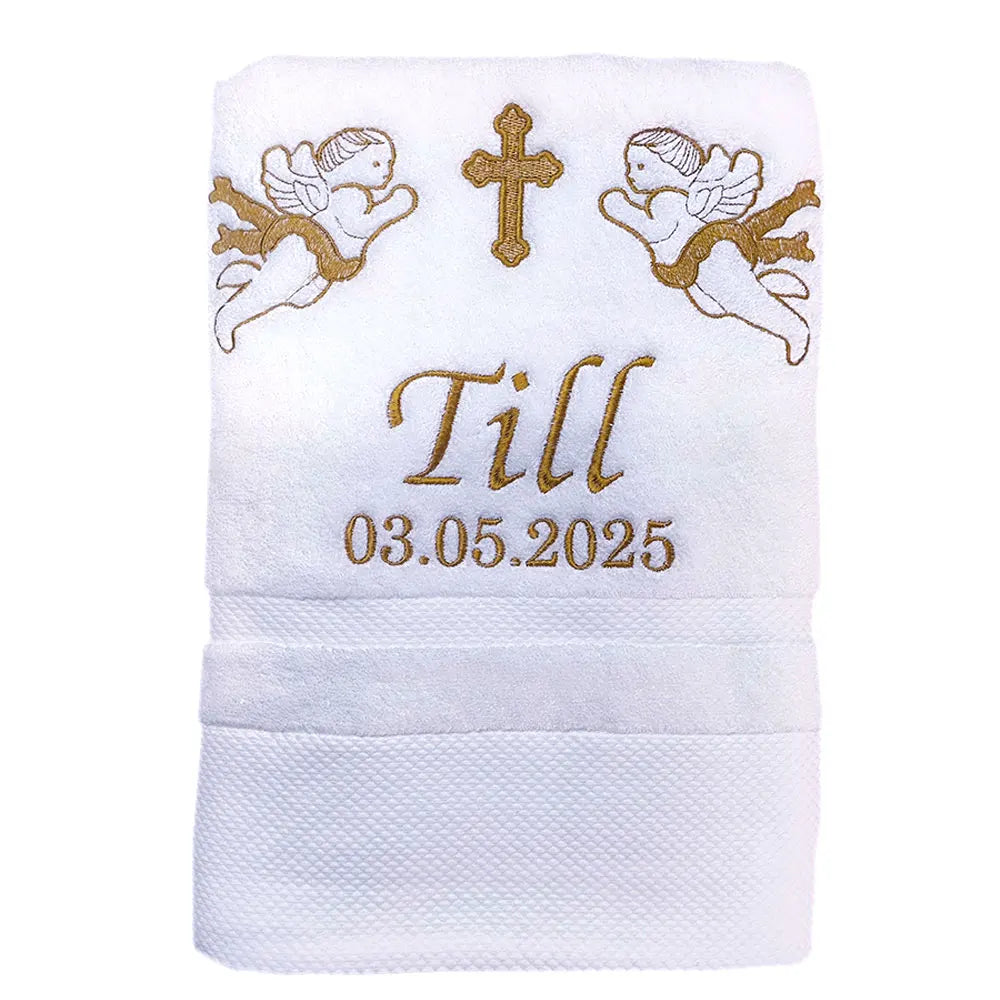 Customized Baptism Towel 70x140cm Bath Towels for Baby
