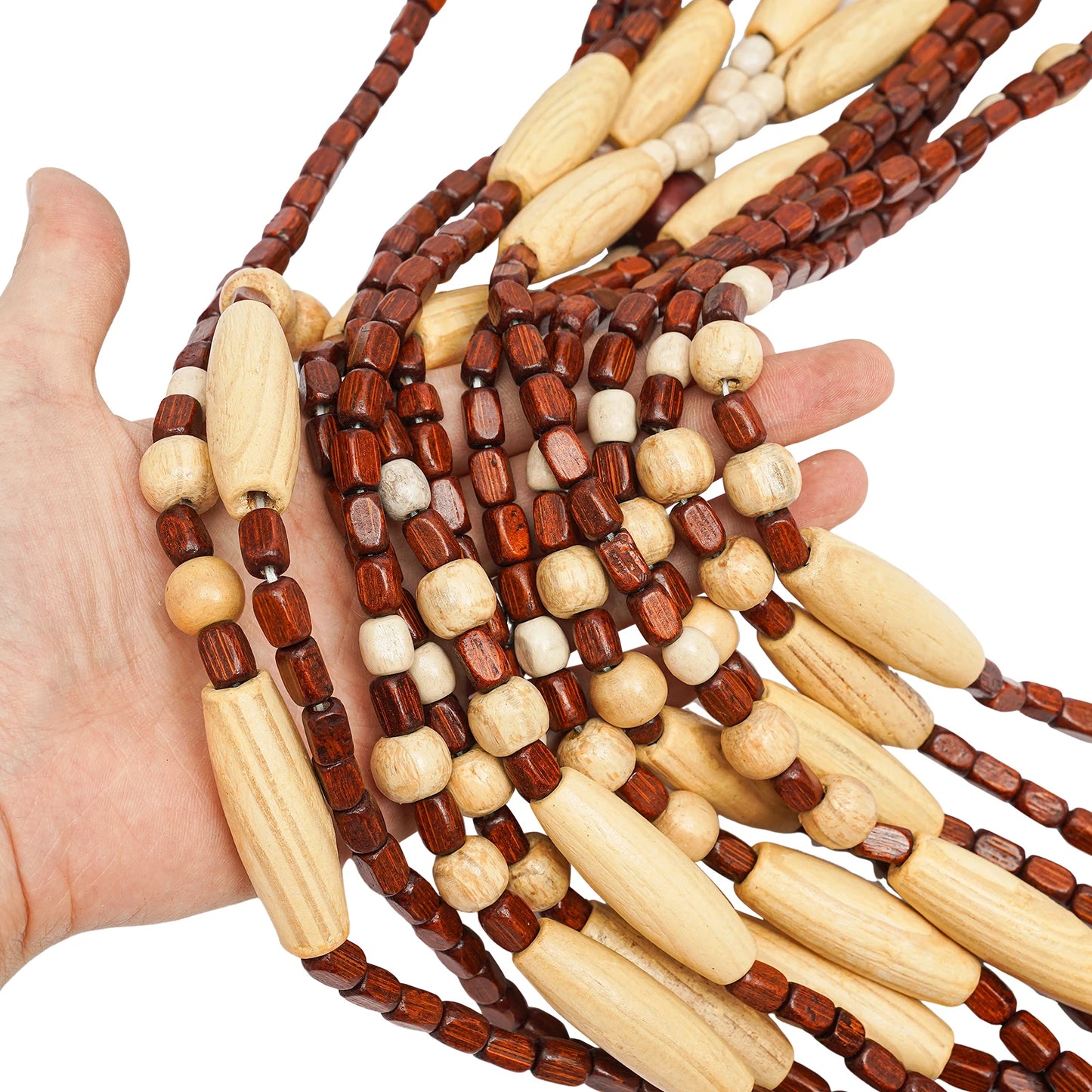 Natural Wooden Door Beaded Curtain, Doorway Beads