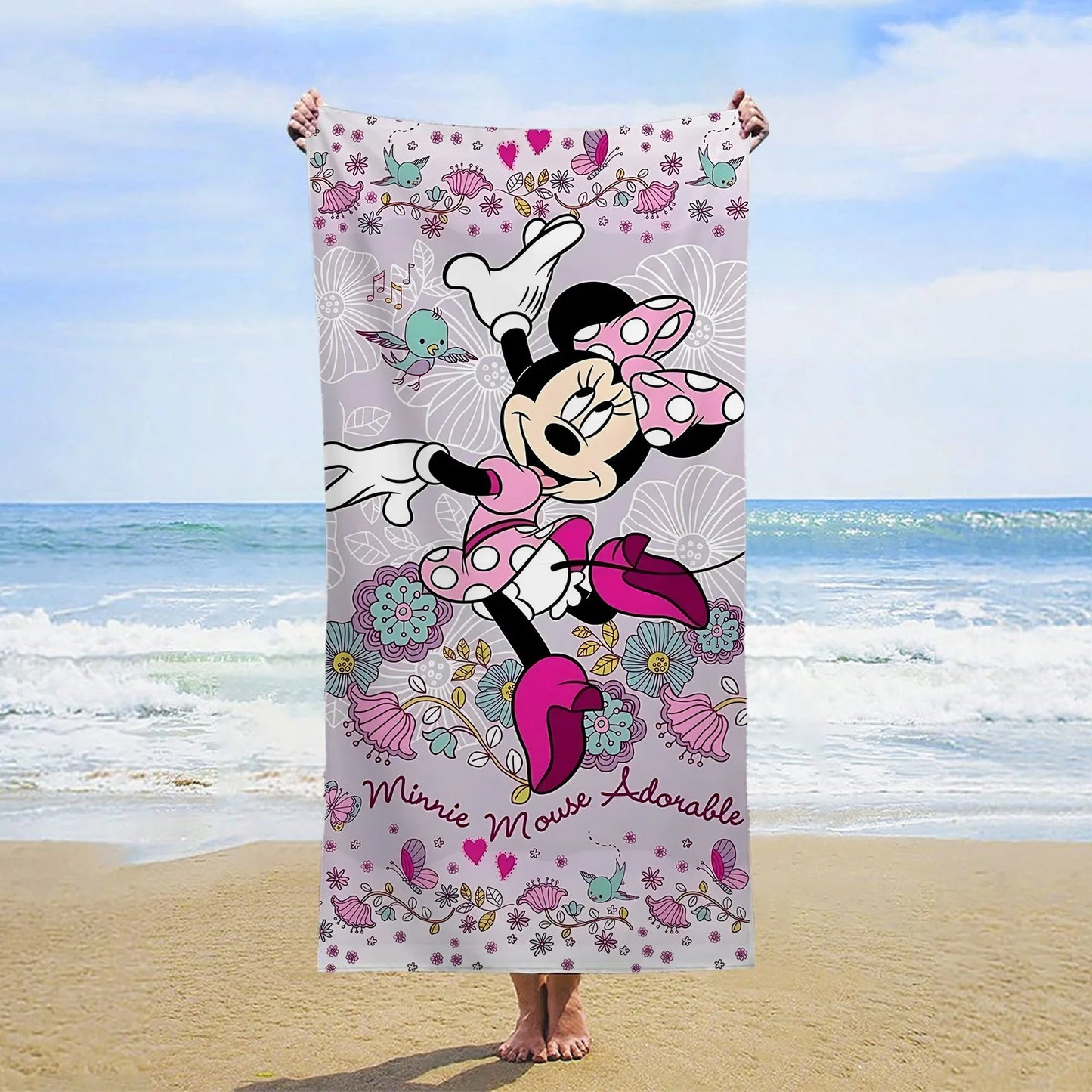 Minnie Mouse Large Bath Towels Bathroom Serviette Microfibre