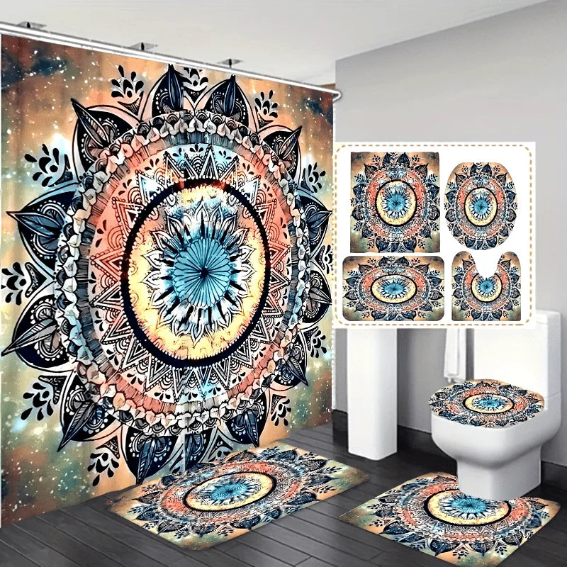 4pcs Starry Sky Mandala Printed Shower