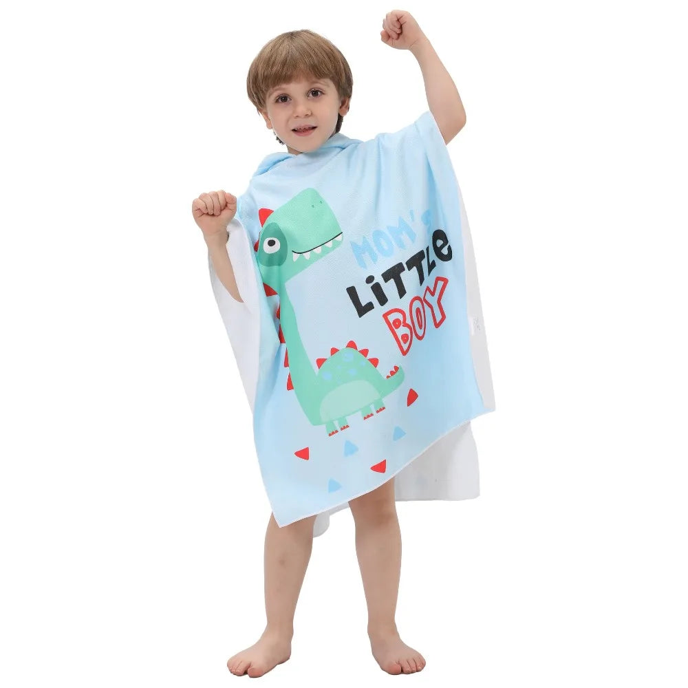 Children's Bath Beach Towel Poncho with Hood