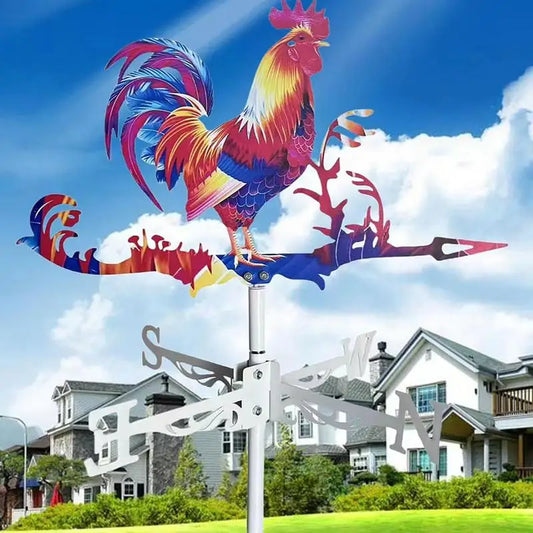 Metal Rooster Weathervane Yard Garden Barn Ornament Weather