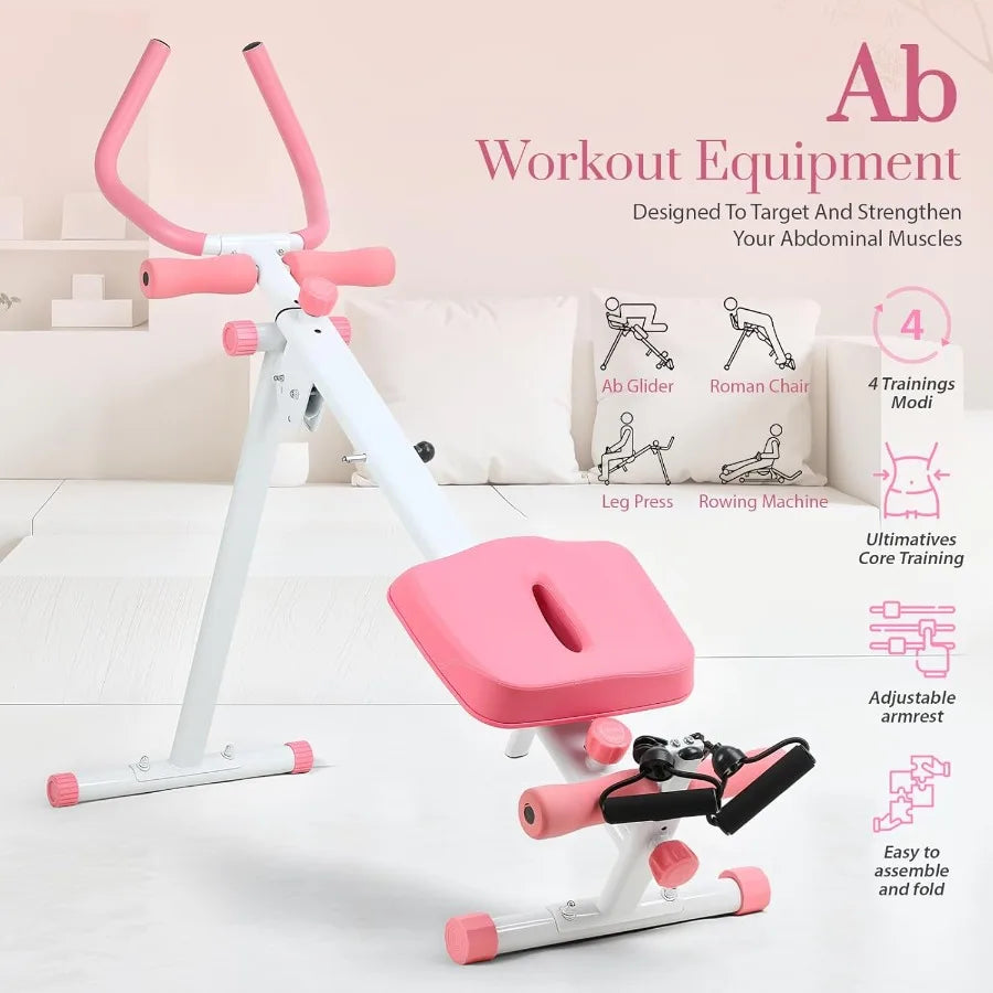 Ab Machine Adjustable Ab Workout Equipment at Home Gym Foldable Ab Trainer Machine