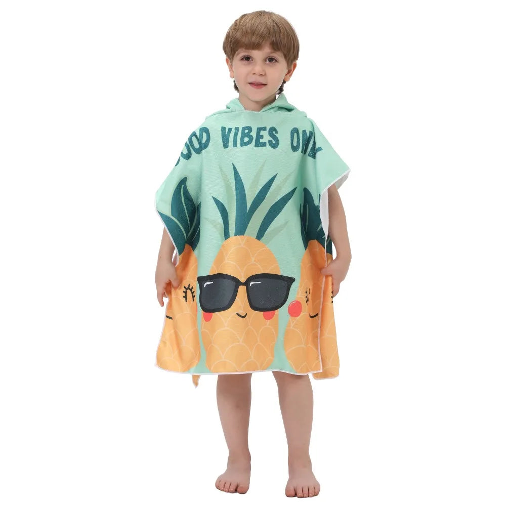 Children's Bath Beach Towel Poncho with Hood