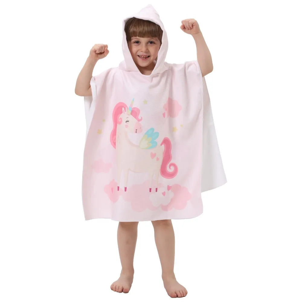Children's Bath Beach Towel Poncho with Hood