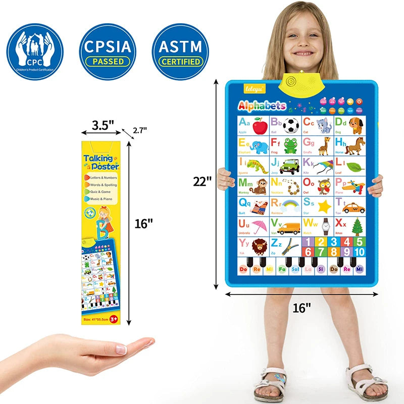 Electronic English Alphabet Wall Chart Talking ABC Letters