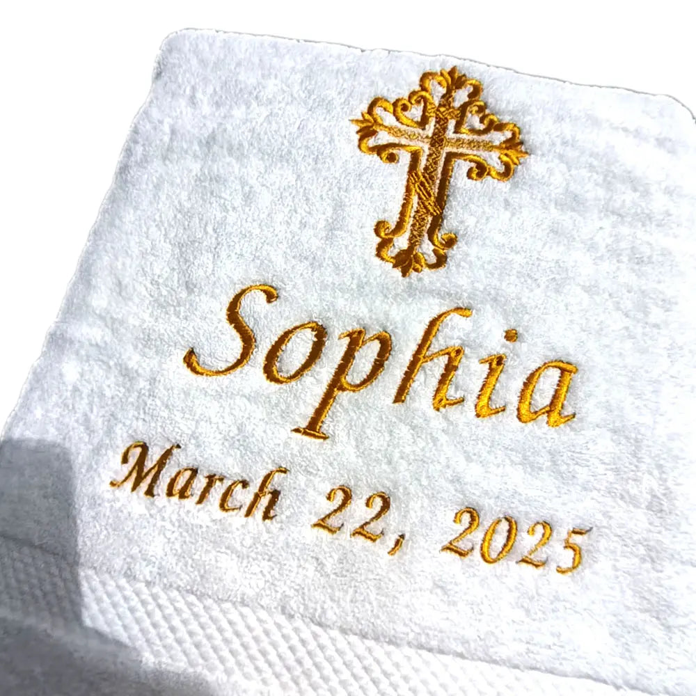 Customized Baptism Towel 70x140cm Bath Towels for Baby