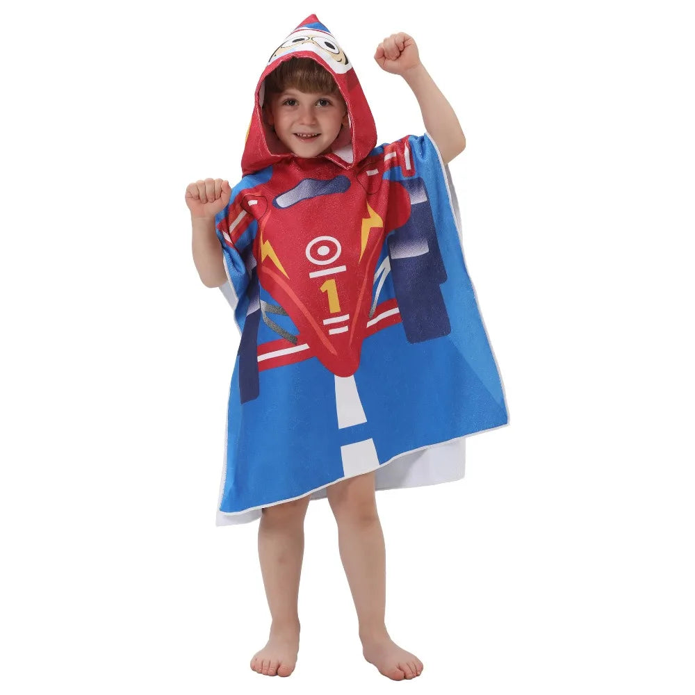 Children's Bath Beach Towel Poncho with Hood