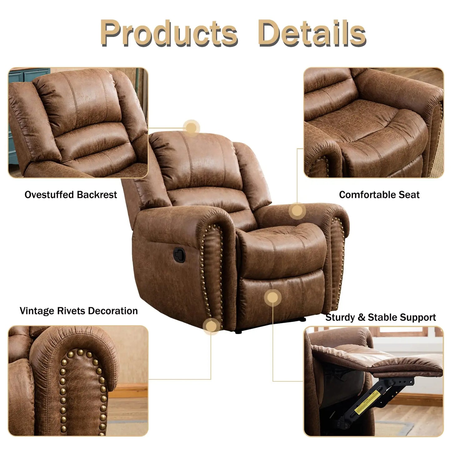 Leather Recliner Chair Manual Recliner Chair