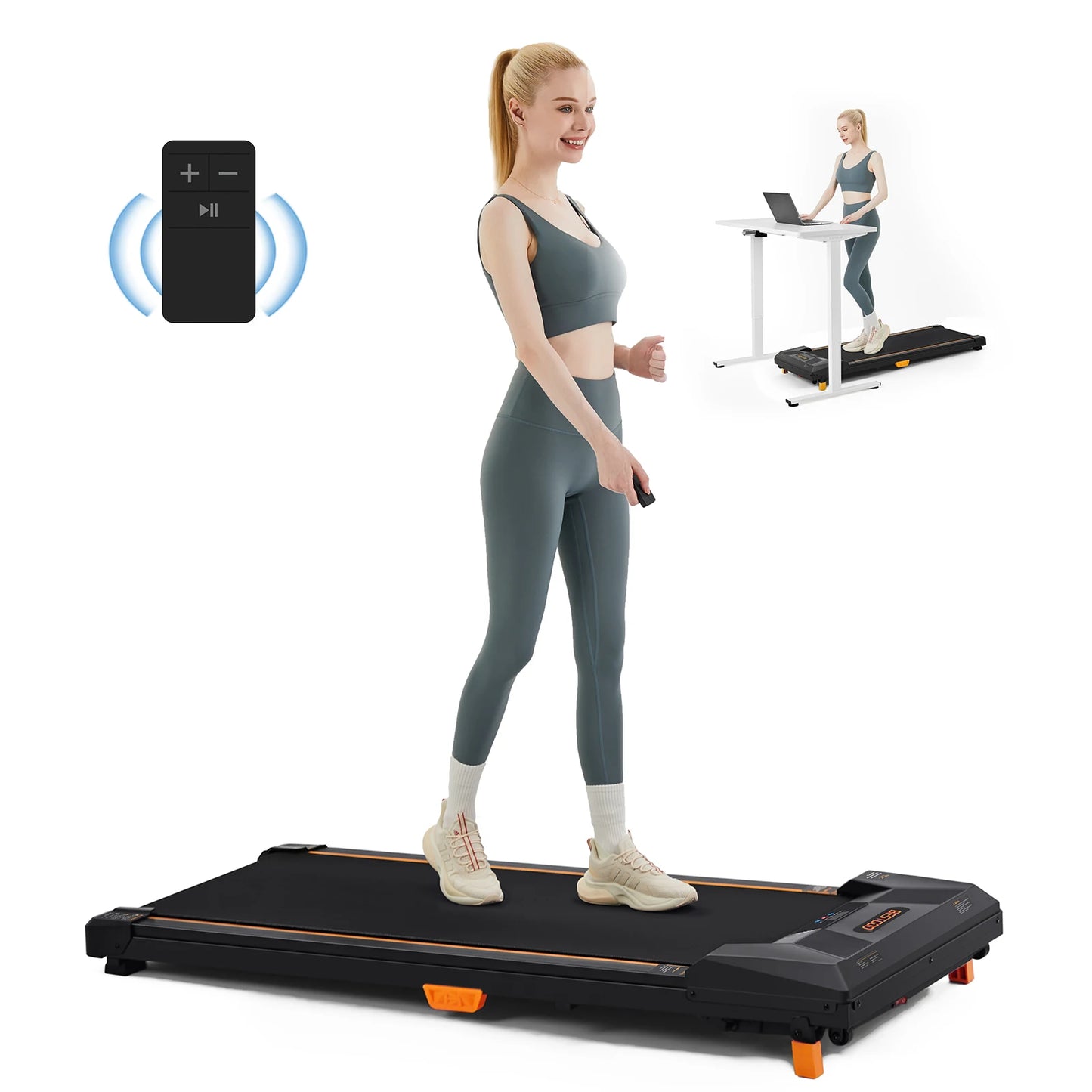 Under Desk Treadmill, Incline Walking Pad Treadmill 330lbs