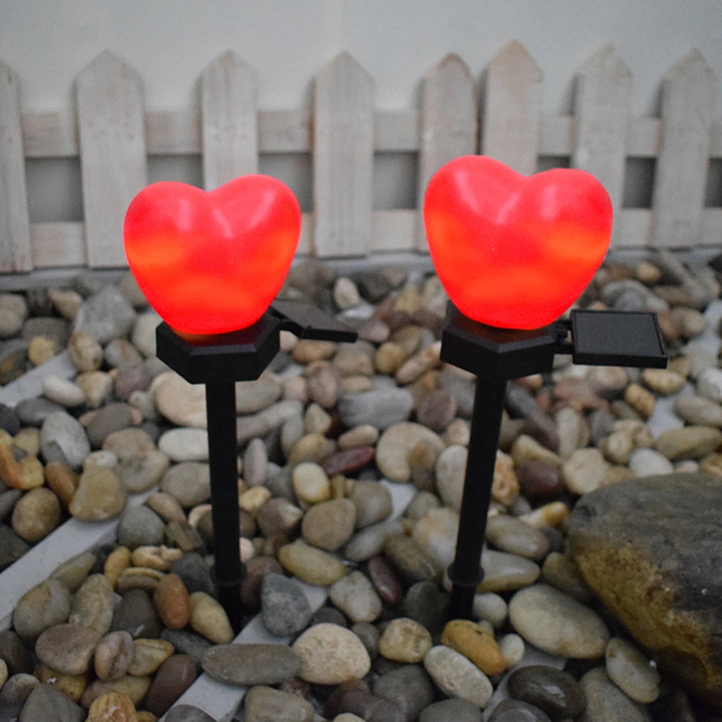 Solar Lights Outdoor Auto On/Off Heart-shaped LED Solar