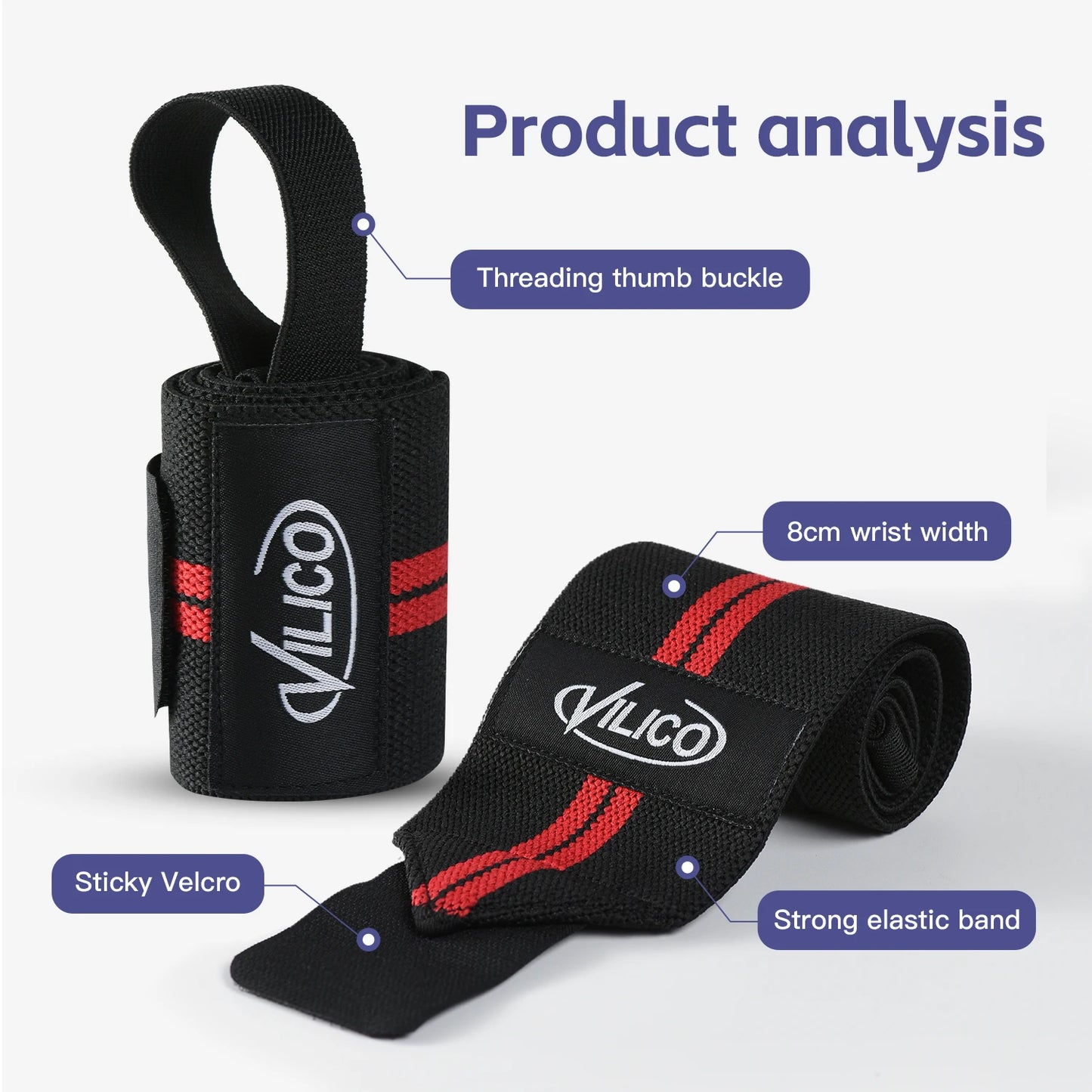 1 PC Wristband Wrist Support Brace Straps Extra Strength Weight Lifting
