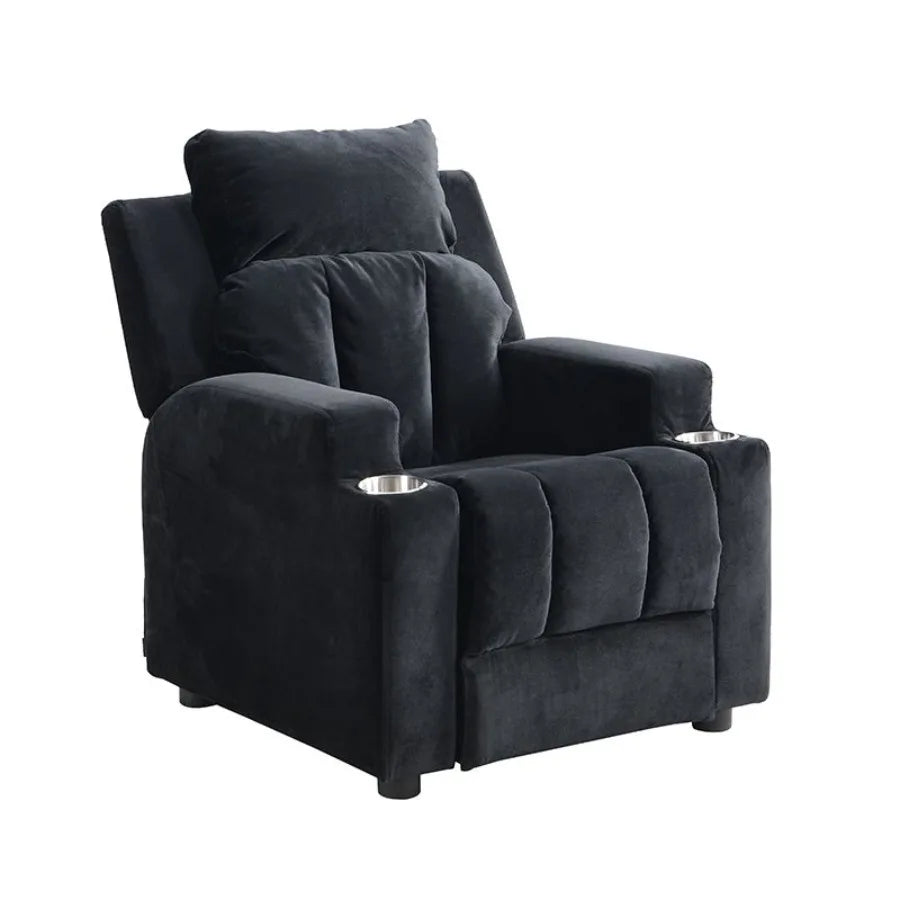 Recliner Chair; Upholstered Couch with Two Cup Holder;