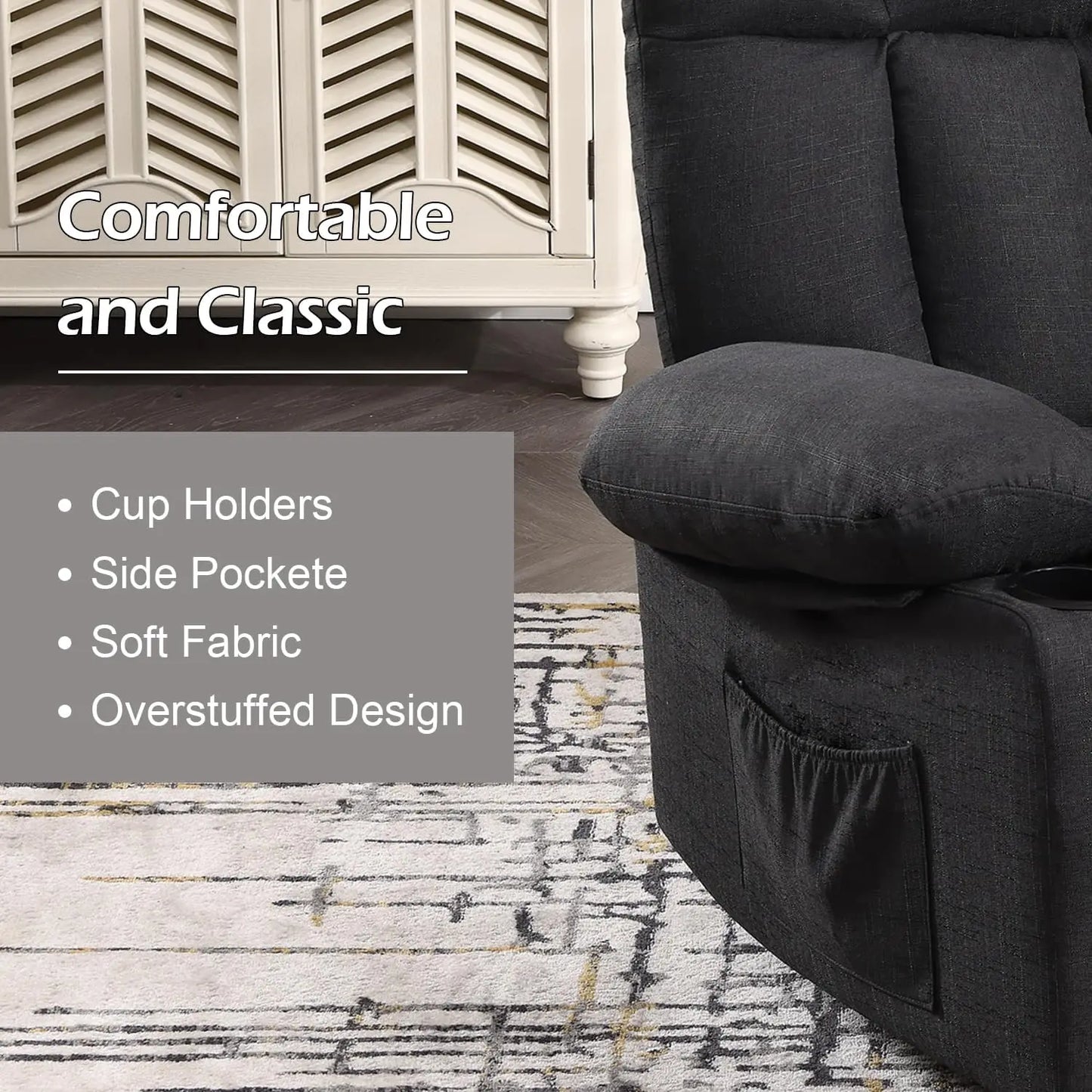 Massage Swivel Rocker Recliner with Heat