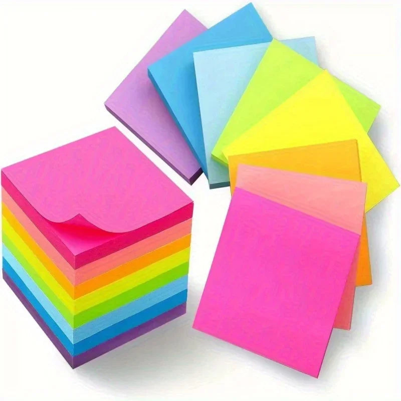 600sheets Self-Adhesive Sticky Notes Set - Colorful notebook,