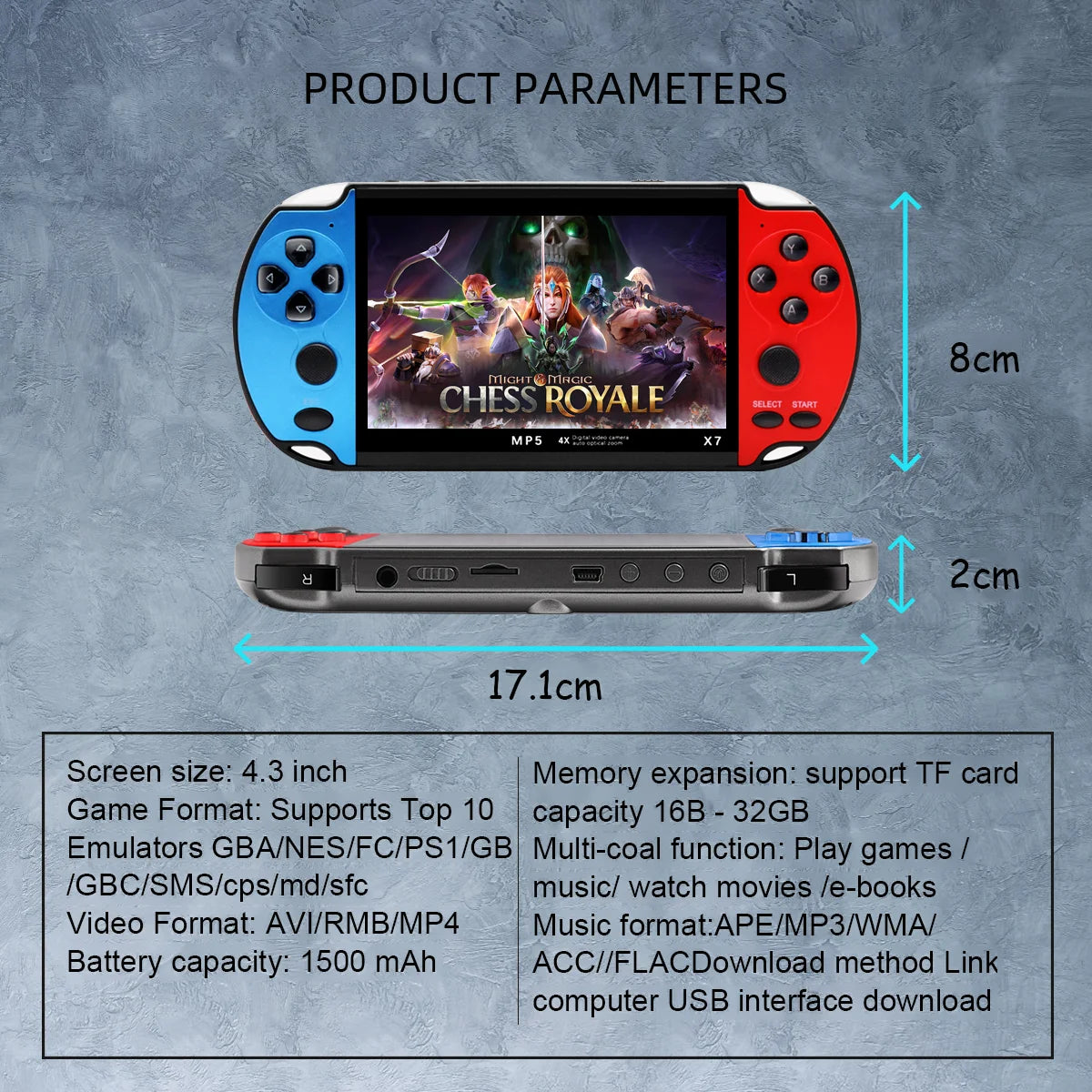 4.3inch Handheld Game Console IPS Screen Video Game player
