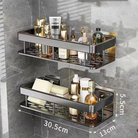 Bathroom Shelf No-drill Wall Mounted Shelves Shampoo Storage Rack Holder