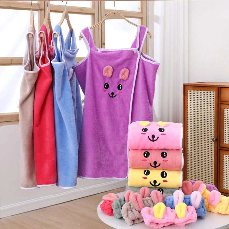 Children's Cute Cartoon Bath Towel Does Not Remove Hair