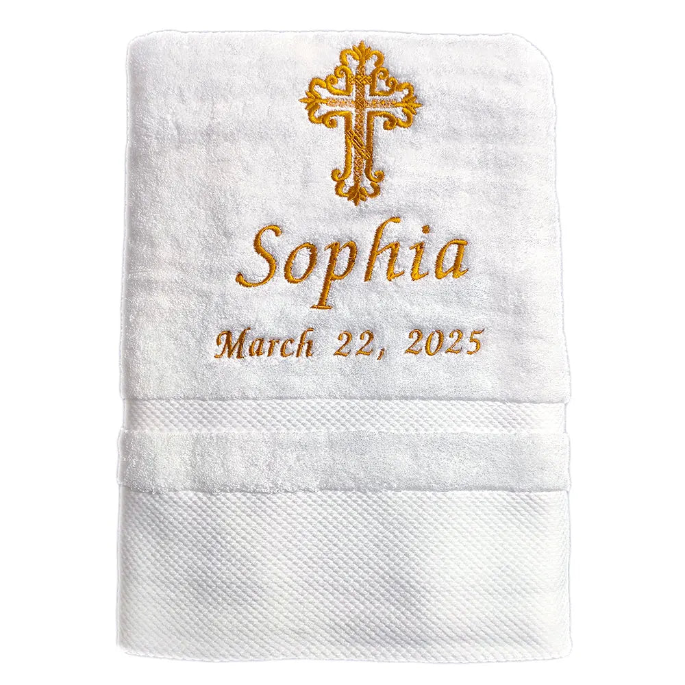 Customized Baptism Towel 70x140cm Bath Towels for Baby