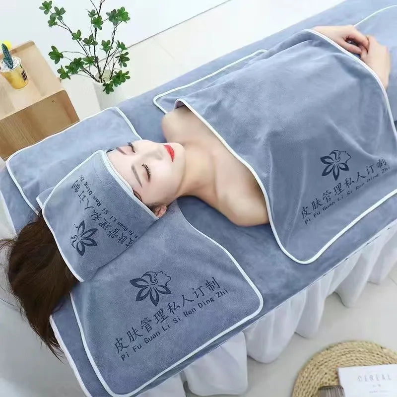 5pcs SPA Dedicated Towels Thickened Beauty Logo Bath Hair Towel