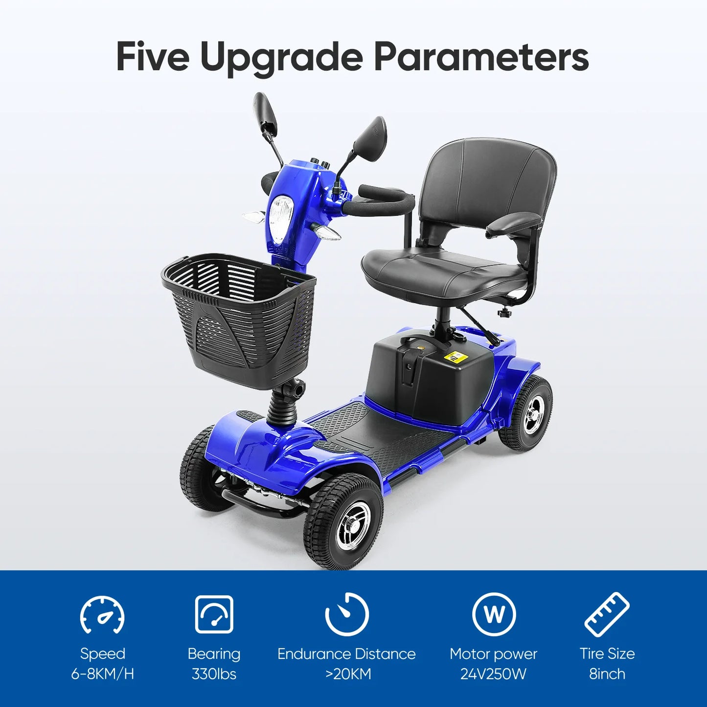Mobility Scooter 4 Wheel Folding for Seniors Adults