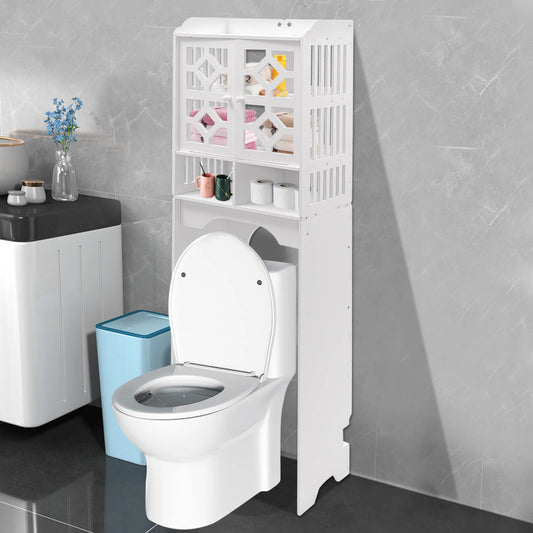 4 Tier Bathroom Organizer Waterproof Over The Toilet Storage Cabinet