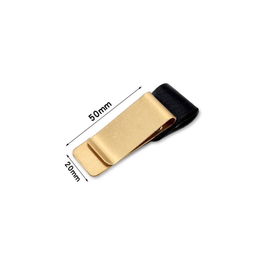 Handmade Leather Brass Stainless Steel Pen Holder Clip