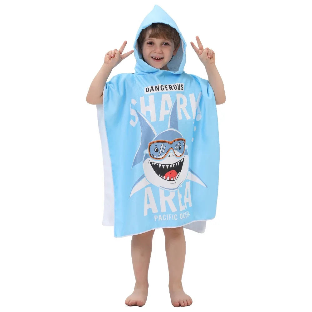 Children's Bath Beach Towel Poncho with Hood
