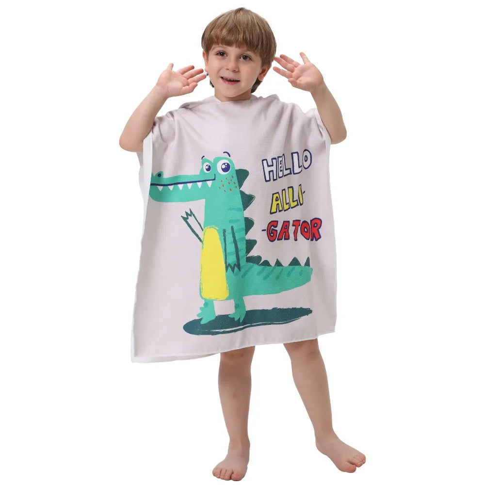 Children's Bath Beach Towel Poncho with Hood