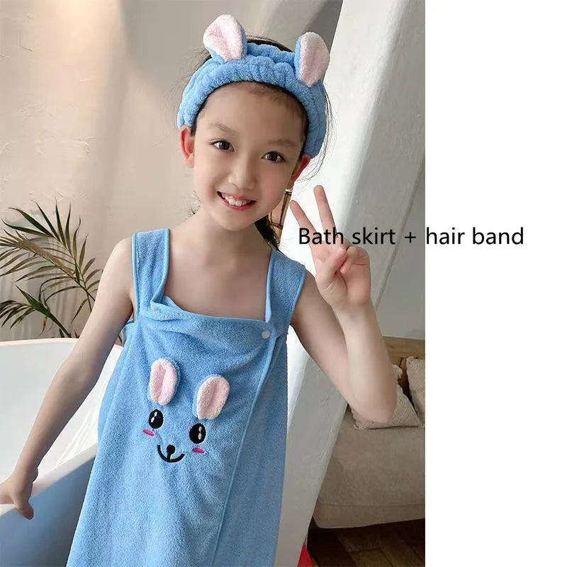 Children's bath towel High-end children's slip dress Soft Towel