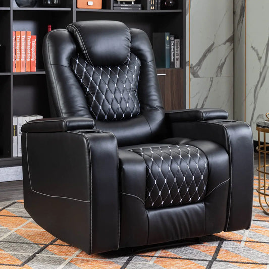 Electric Power Recliner Chair with USB Ports and Cup Holders,