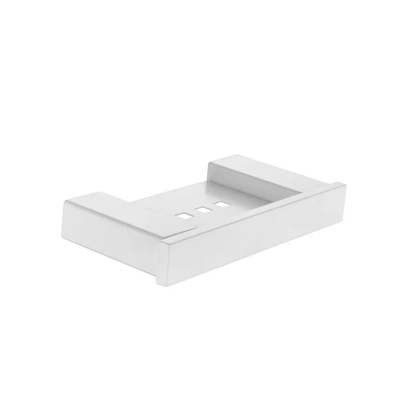 White Bathroom Accessories Towel Rack Shelf Toilet Brush Roll Paper Holder