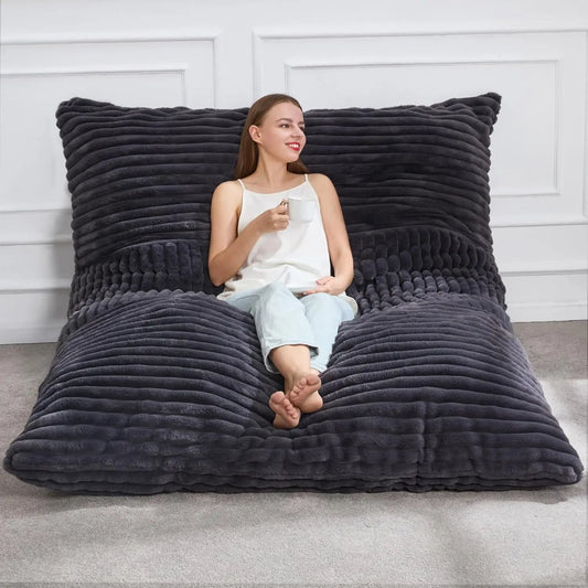 3 in 1 Bean Bag Chair Giant Bean Bag Chairs Convertible Bean Bag Floor Cushion