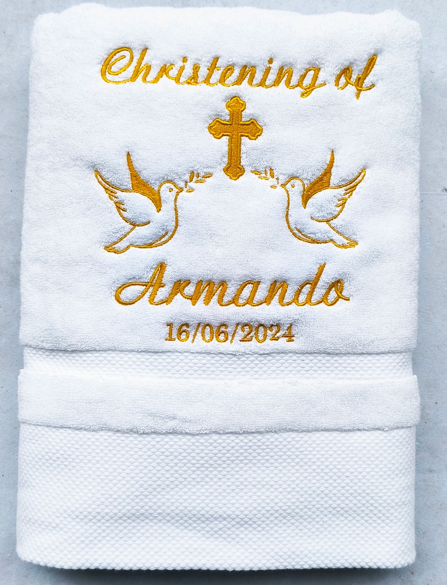 Customized Baptism Towel 70x140cm Bath Towels for Baby