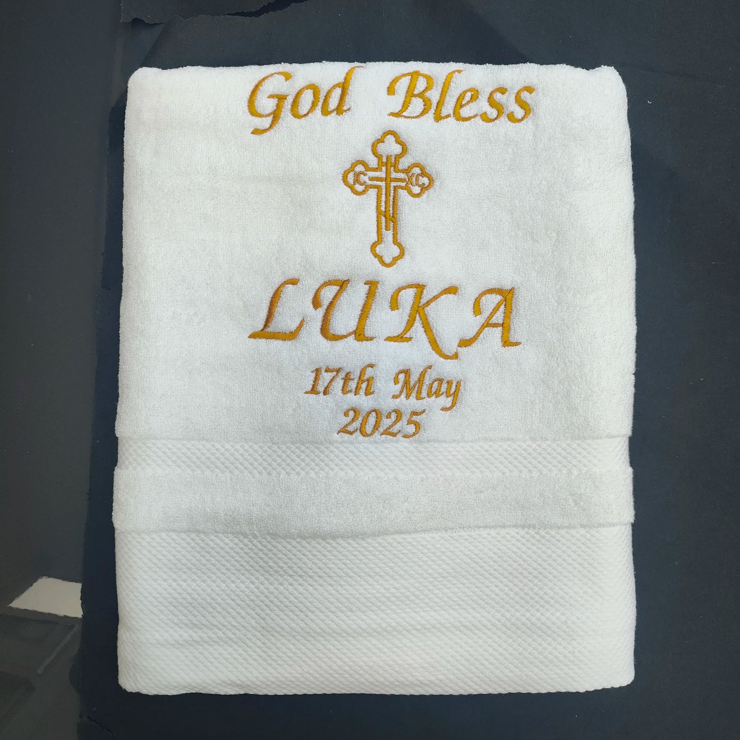 Customized Baptism Towel 70x140cm Bath Towels for Baby