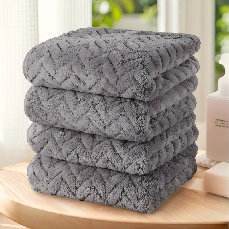 Solid Color Towel Set of 4pcs, Ultra Soft  , 4 Color Options.