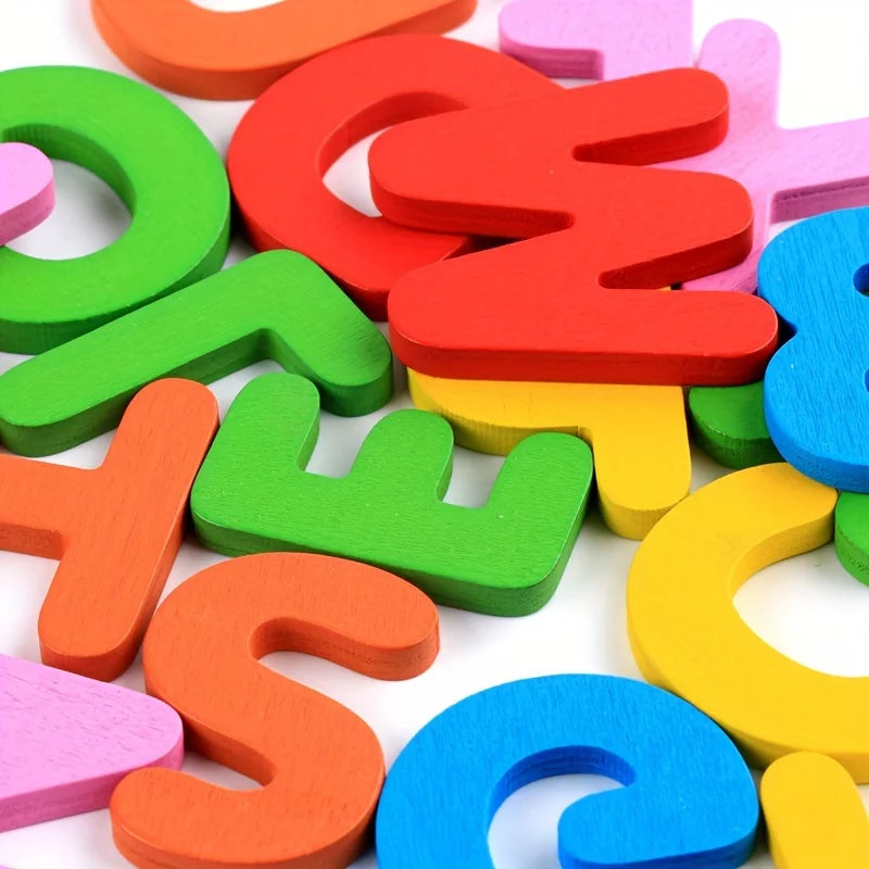 Montessori, Wooden Alphabet Cards, Children's Early Education