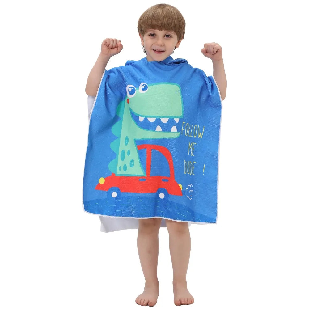 Children's Bath Beach Towel Poncho with Hood