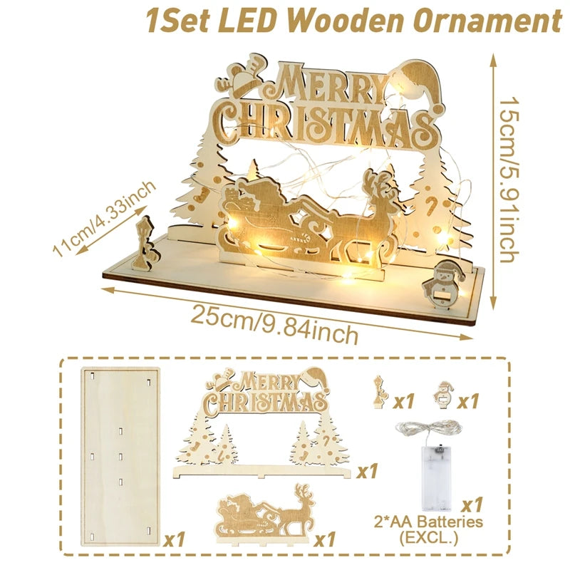 Christmas LED Wooden Wallet Ornament