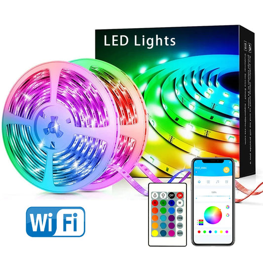 100FT WIFI outdoor LED light, with remote control and application.