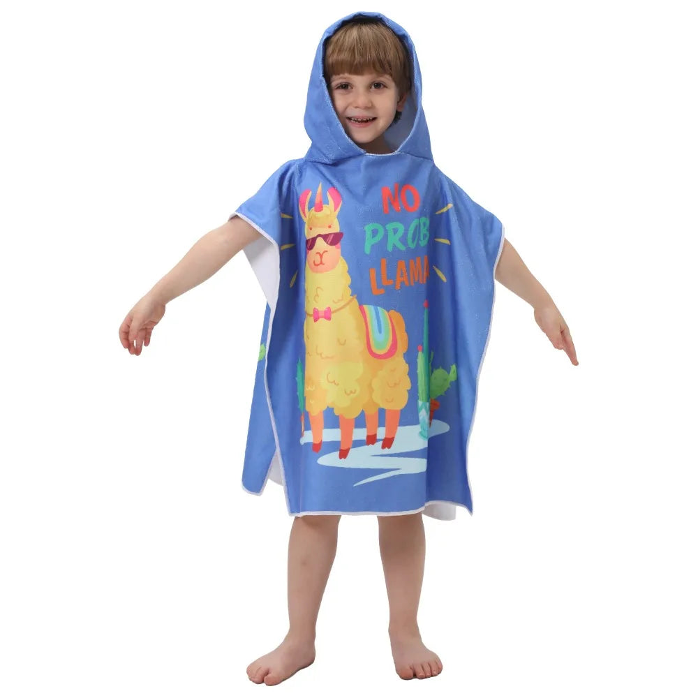 Children's Bath Beach Towel Poncho with Hood