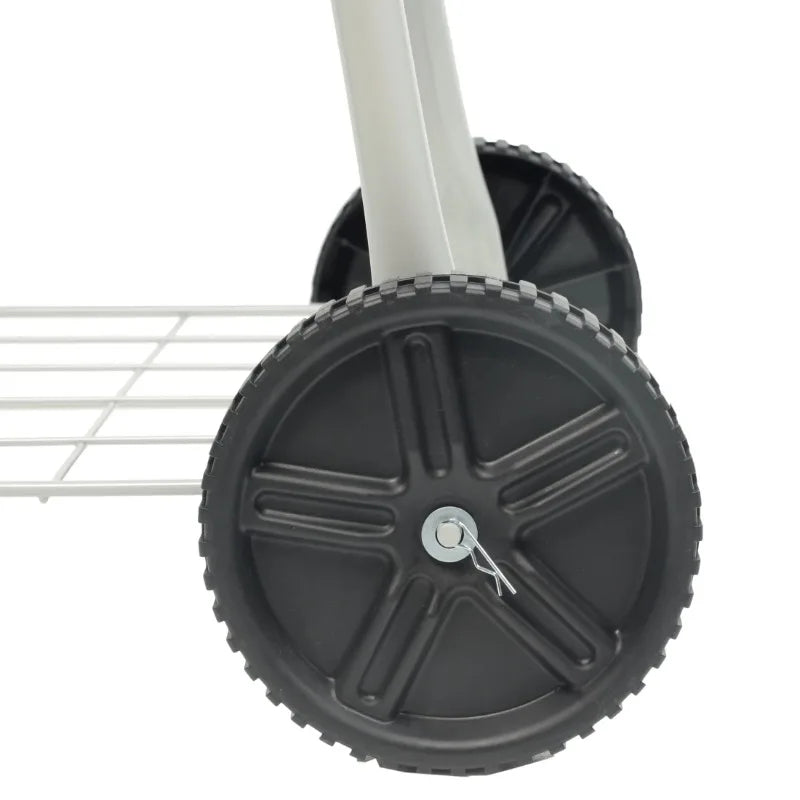 17.5" Square Steel Charcoal Grill on Wheels,