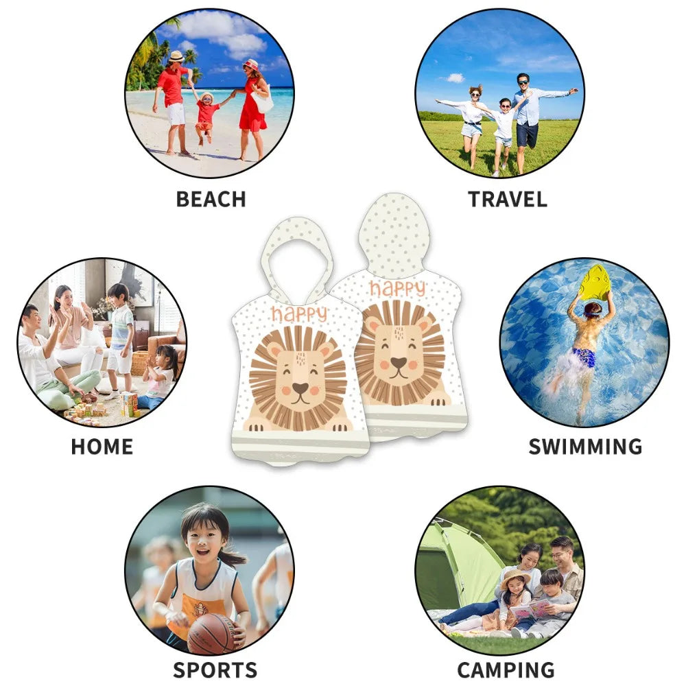 Children's Bath Beach Towel Poncho with Hood