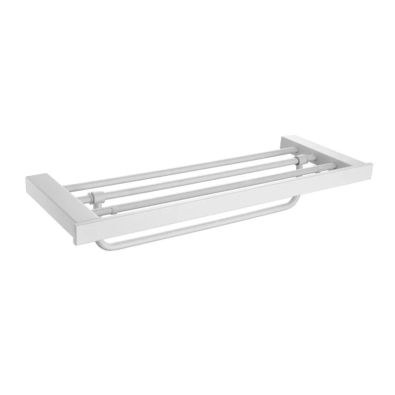 White Bathroom Accessories Towel Rack Shelf Toilet Brush Roll Paper Holder
